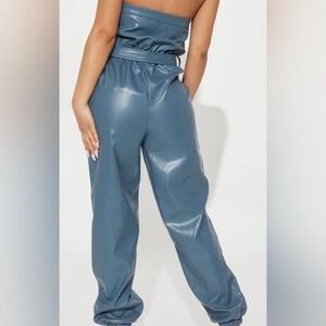 Fashion Nova Strapless Blue Jumpsuit